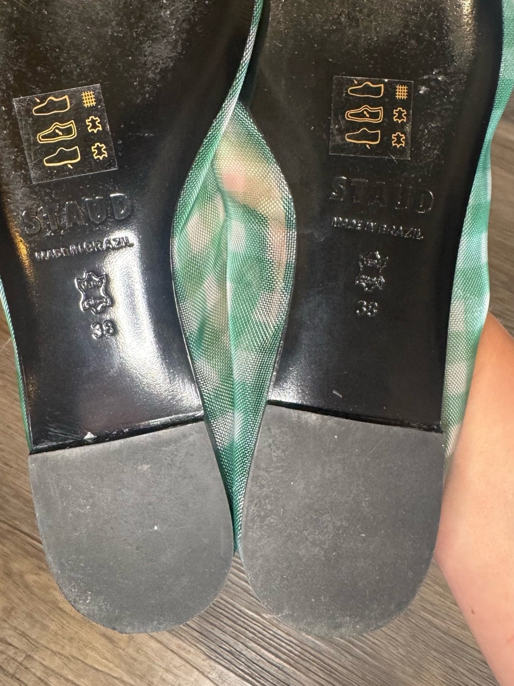 STAUD Alba Jade Gingham Mesh Ballet Flats - Picture 10 of 15